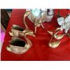 Image 3 : Brass wear -  Swans 2 sets, tealight pot, wall sconce (3), 2 stands, brass plate silk mini sets,  co