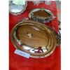 Image 2 : 12 serving punch bowl, Silver Plate covered serving bowls, silver plate buffet caddy (knife & fork) 