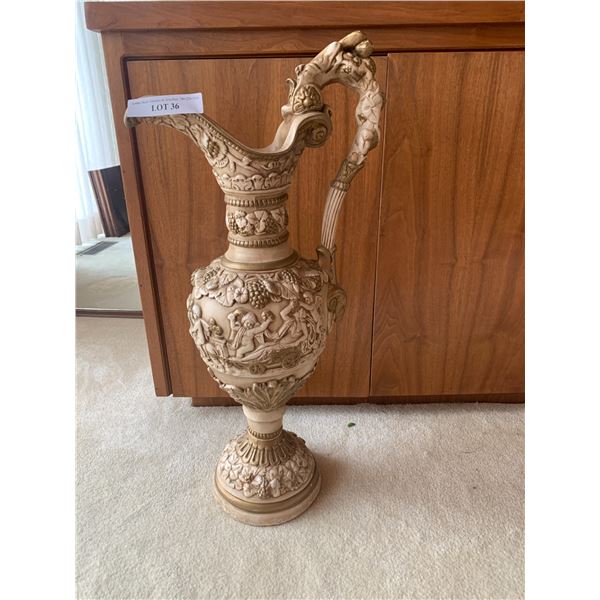Large Decorative Cherub & Grape Urn