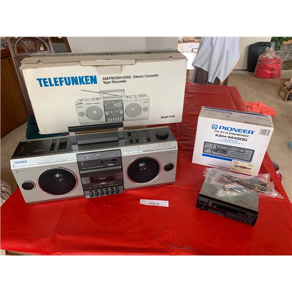 TelefunkenAM/FM Stereo cassette player, Pioneer KEH-M4500 Car tuner cassette deck Amplifier