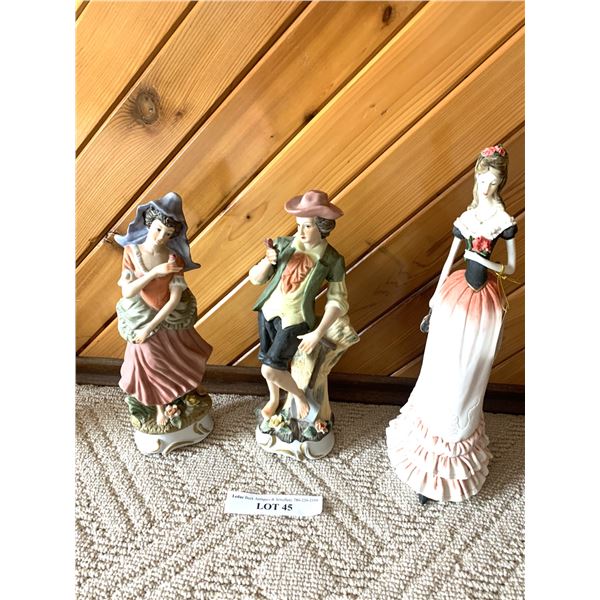 3 lovely figurines approx 14" high