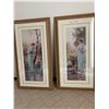 Image 1 : set of lady in blue dress framed prints