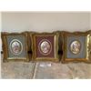 Image 1 : Set of 3 porcelain inlay French  pictures