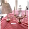 Image 1 : Crystal table lamp 14" tall  and crystal chandelier candle stick holder