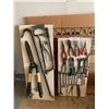 Image 1 : Tool set crow bar, hacksaw, pliers, wrenches, garden shears, utility knife