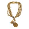 Image 1 : Chanel Gold Coco Mark Two Pendants Multi-Strand Necklace