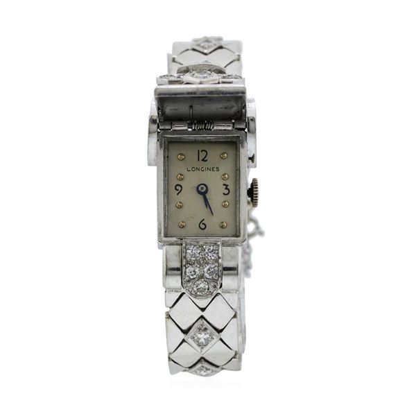 Longines Lady's Bracelet Watch - Platinum and 14KT White Gold