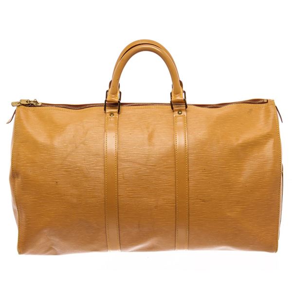 Louis Vuitton Tan Epi Leather Keepall 50 Travel Bag