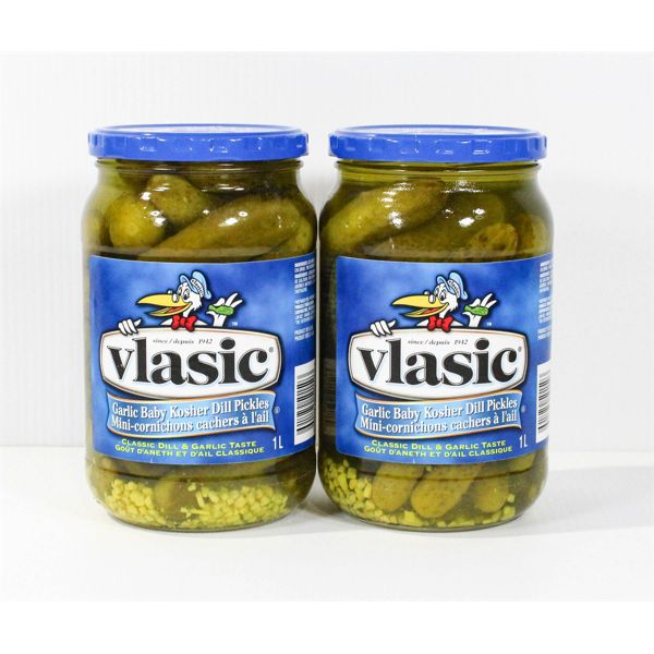 2 VLASIC GARLIC BABY KOSHER DILL PICKLES 1L EACH