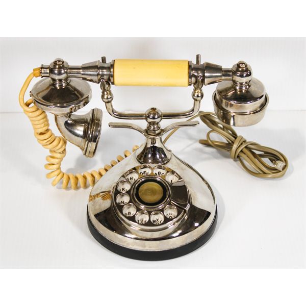 VINT CHROME ROTARY DIAL TELEPHONE