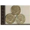 1967, 68-D & 1969-D 40% SILVER JFK HALVES. UNC