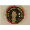 Image 2 : $5 SATELITE SALOON CASINO CHIP "DORIS JACKSON"