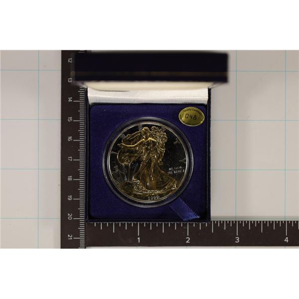 2009 PARTIALLY GOLD PLATED AMERICAN SILVER EAGLE