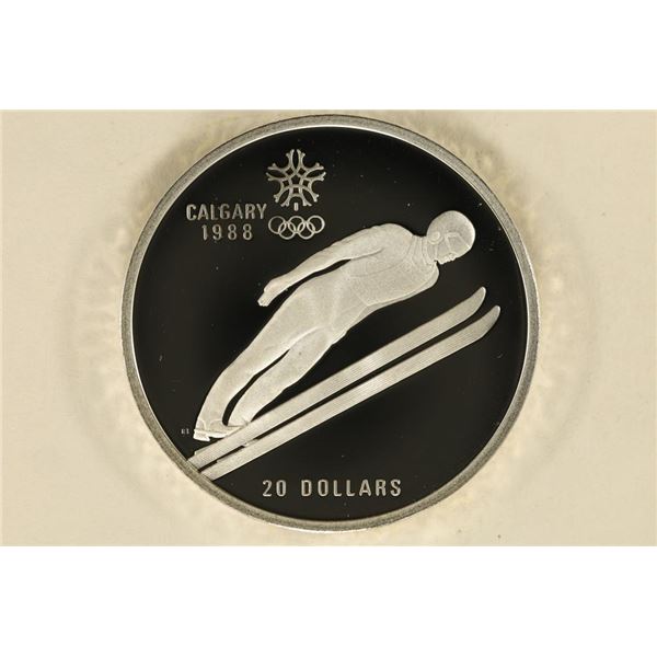 1987 CANADA SILVER PROOF $20 CALGARY OLYMPICS