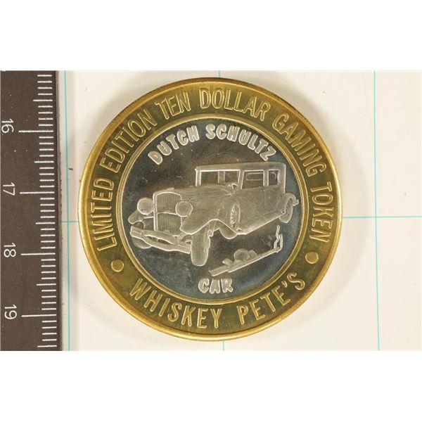 SILVER CASINO $10 TOKEN (UNC) "WHISKEY PETE'S"