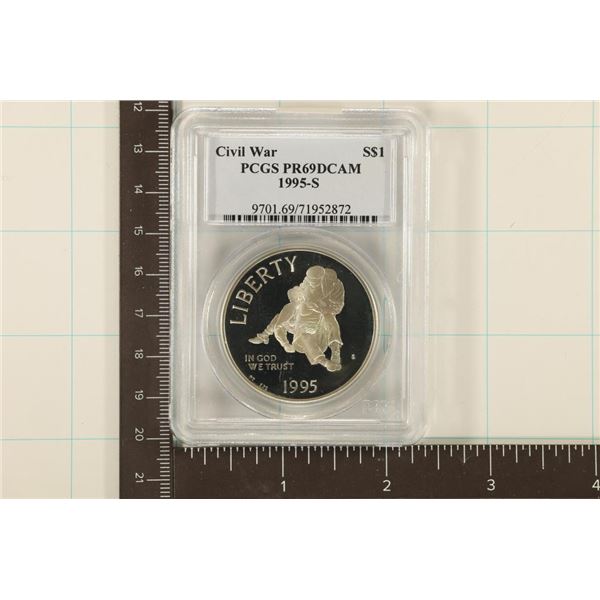 1995-S US SILVER DOLLAR CIVIL WAR PCGS PR69 DCAM