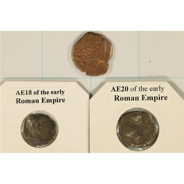 2 ROMAN EMPIRE & 1 ISLAMIC ANCIENT COINS