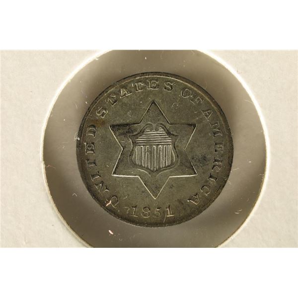 1851 US THREE CENT PIECE "SILVER"