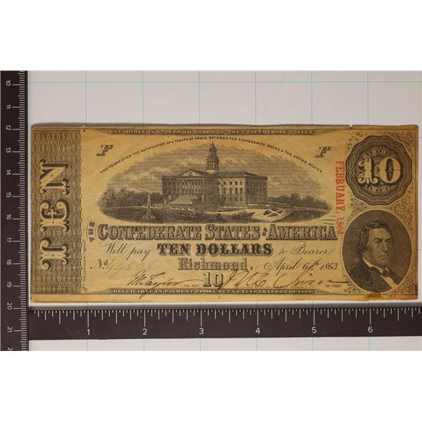 1863 CONFEDERATE STATES OF AMERICA RICHMOND