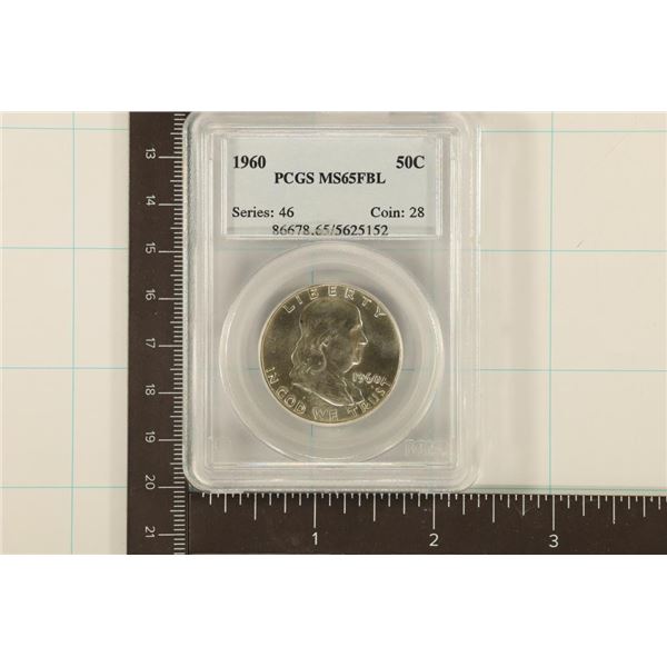 1960 FRANKLIN SILVER HALF DOLLAR PCGS MS65 FBL
