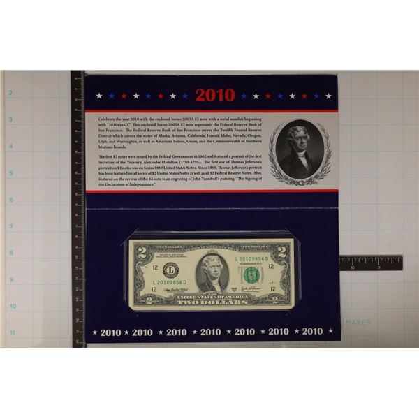 2010 SAN FRANCISCO FEATURING A 2003-A US $2 FRN