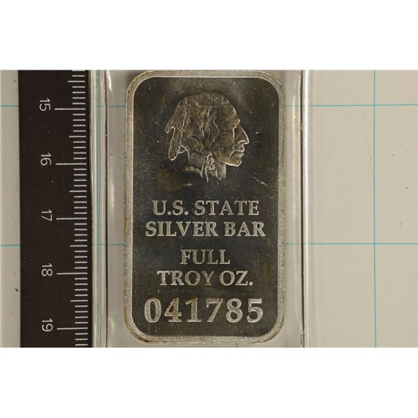 1 TROY OZ .999 FINE SILVER INGOT US STATE SILVER