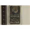 Image 1 : 1 TROY OZ .999 FINE SILVER INGOT US STATE SILVER