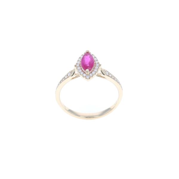 Marquise Ruby Diamond & 14k Yellow Gold Ring
