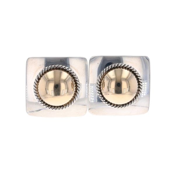 Navajo Artie Yellowhorse 14k Gold Silver Earrings