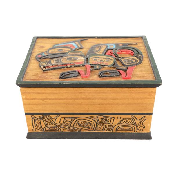 Koyukon Athabascan Carved Totem Box by Rose Albert