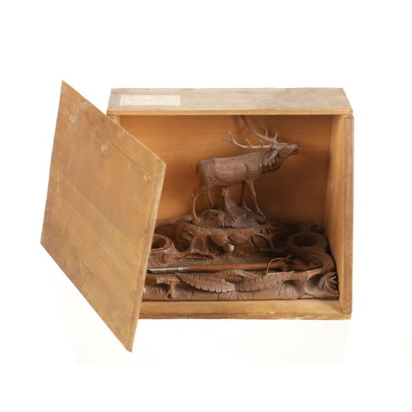 Swiss Inskesland Slag Black Forest Stag Carving