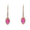Image 1 : Dangle Ruby & Diamond 14k Yellow Gold Earrings