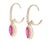 Image 5 : Dangle Ruby & Diamond 14k Yellow Gold Earrings