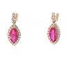 Image 6 : Dangle Ruby & Diamond 14k Yellow Gold Earrings