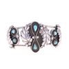 Image 1 : Navajo Sterling Silver & Turquoise Bracelet c 1960