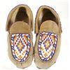 Image 3 : C. 1950- Metis Cree Beaded Hide Moccasins