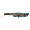 Image 3 : N. Cheyenne Beaded Sheath & Large 19th C. Knife