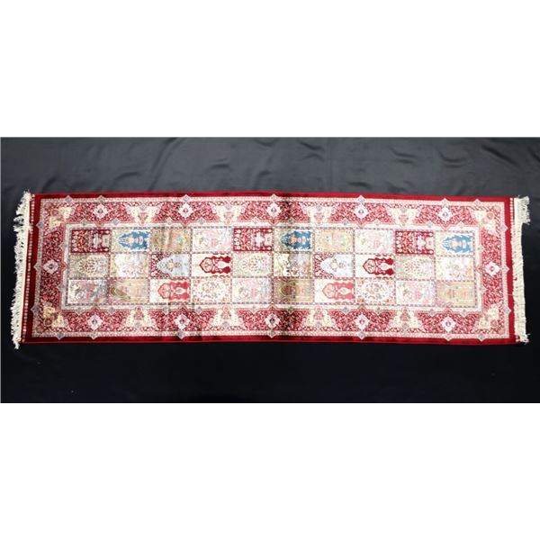 Bright Hereke Turkish Fine Silk Runner Rug