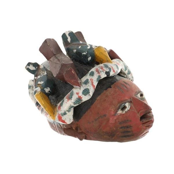 Large Nigerian Polychrome Yoruba Gelede Mask