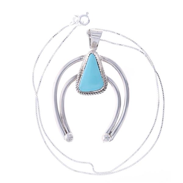 Navajo Herbert Tsosie Silver Turquoise Necklace