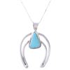 Image 3 : Navajo Herbert Tsosie Silver Turquoise Necklace
