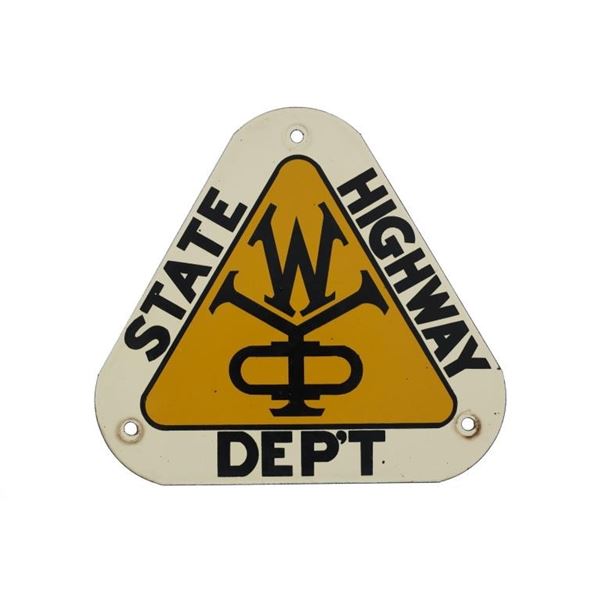 1950s WY State Highway Department Porcelain Sign