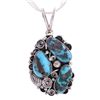 Image 2 : Navajo S Chee Sterling Silver & Turquoise Necklace