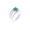 Image 1 : Elegant Emerald VS1 Diamond & 18k Two Tone Ring