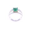 Image 2 : Elegant Emerald VS1 Diamond & 18k Two Tone Ring