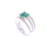Image 3 : Elegant Emerald VS1 Diamond & 18k Two Tone Ring