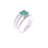 Image 5 : Elegant Emerald VS1 Diamond & 18k Two Tone Ring