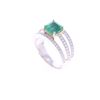 Image 7 : Elegant Emerald VS1 Diamond & 18k Two Tone Ring