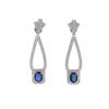 Image 2 : Art Deco Sapphire Diamond & Platinum Earrings