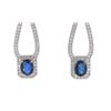 Image 4 : Art Deco Sapphire Diamond & Platinum Earrings